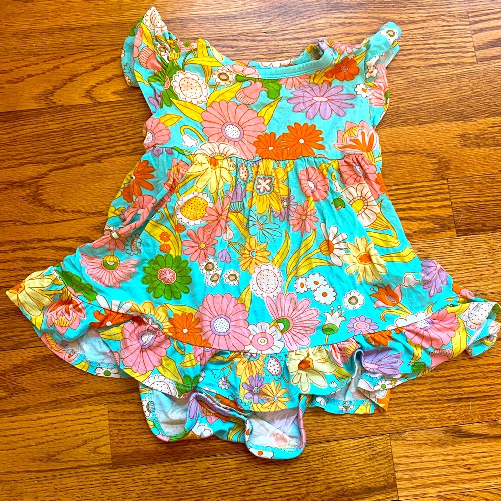 Posh Peanut -“ Dream” Ruffled Twirl Bodysuit Dress